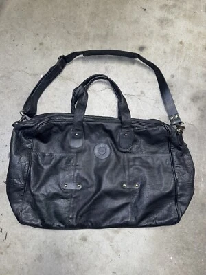 Vtg Kenneth Cole Classics Unlisted NY Black Leather Duffle Travel Leather Bag - Image 1 of 4