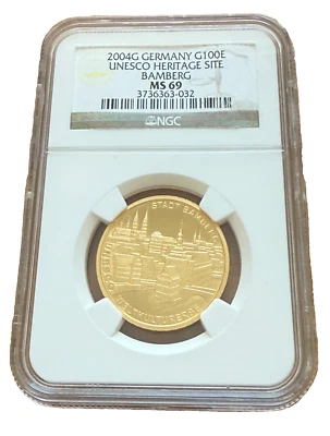 Germany 2004 G Gold 1/2 oz 100 Euro NGC MS69 Unesco Heritage Site Bamberg - Image 1 of 2