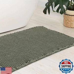 Anibedding Waffle Bathroom Rugs,Quick Dry Soft Super Absorbent Bath Mats,Non - Picture 1 of 5