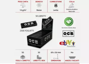 CARTINE OCB NERE PREMIUM BLACK CORTE SINGOLE – SCATOLA DA 50 LIBRETTI - Afbeelding 1 van 1