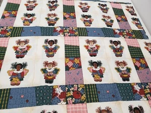 Vintage Quilters Theme Fabric Angels Hearts Freckles #1 Quilter 1 Yard Rare New - Picture 1 of 5
