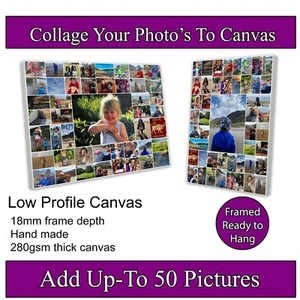 Large Collage Personalised Photo Picture To Canvas Art Print Birthday Gift New - Picture 1 of 6