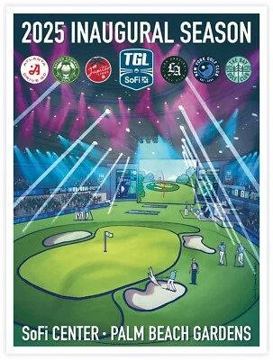 Cartel de golf Lee Wybranski edición limitada 2025 TGL Tiger Woods League Foto 1 de 4