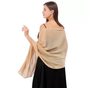 Large Silky Chiffon Shawl Sheer Soft Chiffon Shawls Wedding Evening Party Dresse - Picture 1 of 11
