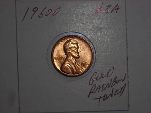Penny 1960D LINCOLN CENT RAINBOW TONED BU 1960-D Gold/Purple UNC LOT #3A - Picture 1 of 3