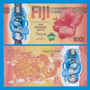 FIJI 100 Centavos P 124 Nuevo 2023 UNC Polímero Conmemorativo Año del Dragón - Imagen 1 de 1