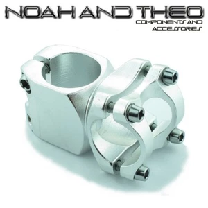 Bicycle Short 40mm Stem 28.6mm or 1-1/8" to 25.4mm Cycling Handlebar BMX SILVER - Picture 1 of 2