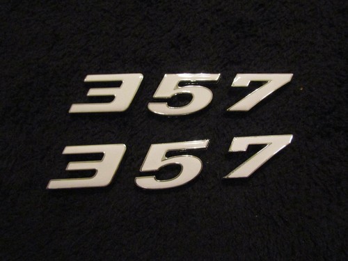 FORD 357 ENGINE ID FENDER HOOD SCOOP QUARTER PANEL TRUNK EMBLEMS WHITE ...