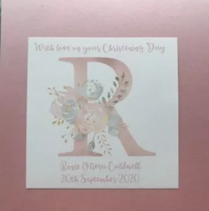 Tarjeta de bautizo personalizada para niñas A-Z ahijada nieta sobrina hija - Imagen 1 de 1