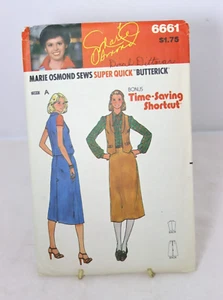 Marie Osmond Butterick Pattern Skirt Vest Size A Cut Very Good Condition VTG - Picture 1 of 4