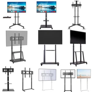 32-100'' Universal Floor TV Stand TV Cart Swivel Tilting Height Adjustable Mount - Picture 1 of 63