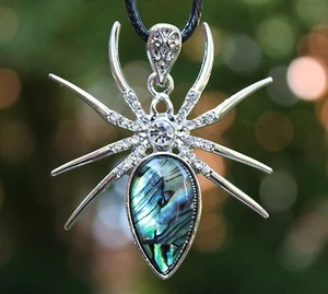 P079 Almeja Nápoles Perla Joyería Colgante Collar con Collar Cadena Araña - Imagen 1 de 1