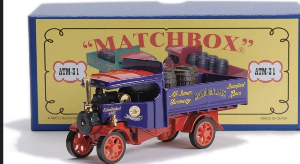 Matchbox Yesteryear Code 2 1927 Foden Steam Wagon ATM31 Melbourn Ales roxo 1/7 - Imagem 1 de 1
