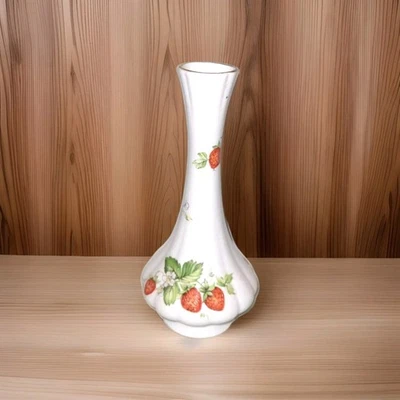 Queen's Virginia Strawberry, Bud Vase, Bone China,  England 6" - Image 1 of 2
