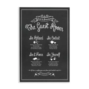 The Guest Room Guide Wall Plaque, 10 x 15, Design by Artist Lettered and Lined - Picture 1 of 7
