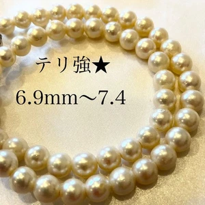 Collar de Perlas Akoya 8.9mm〜 7.4mm Plata Blanco De Japón - Imagen 1 de 24