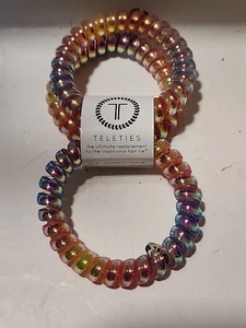 Teleties Hair Ties Eat Glitter For Breakfast Iridescent Colorful 3 pack (T150) - Picture 1 of 5