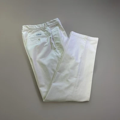 Vintage Polo Ralph Lauren Pants Mens 30x32 Andrew Pleated Khaki Chino 90s Prep - Image 1 of 4