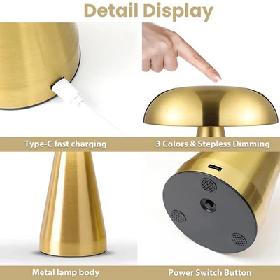 LED Schreibtischlampe Touchdimmer USB Metall Nachtlicht modern dimmbar - Bild 1 von 4