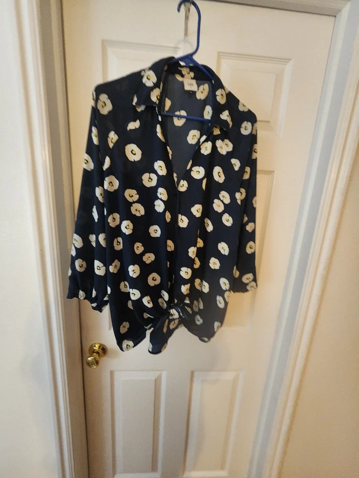 Cabi Floral Top Blouse Multicolored Green Blue, Size XL - Image 1 of 4