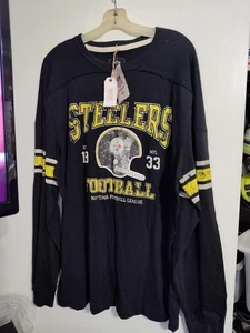 Camisa Reebok-NFL Vintage Collection-Pittsburgh Steelers-BLK-LS-Adulto Talla XL-NUEVA - Imagen 1 de 11