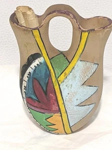 Indianer Hochzeit Krug Zeremonien Gefäß Vase Keramik New Mexico Vintage - Bild 1 von 6