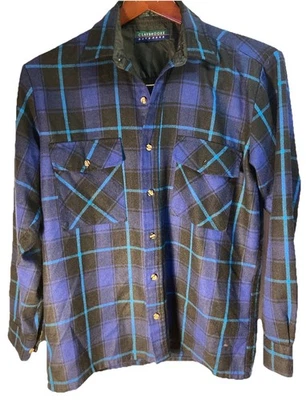 Camisa de franela Claybrooke Outdoors para hombre talla M azul y negro a cuadros Foto 1 de 4