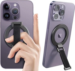 SUPERONE pour Poignée Téléphone MagSafe avec Sangle à Doigt, Amovible Magnétique Noir - Photo 1 sur 8