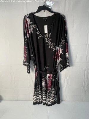 NWT Lane Bryant Black/Multicolor Floral Print Women's Shift Dress, Sz. 26/28 - Image 1 of 3