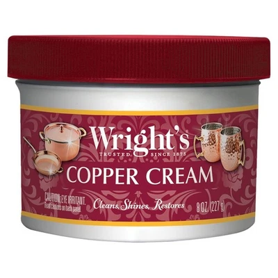 Wright's Copper and Brass Cream Cleaner - 8 Ounce - Gently Cleans and Removes - Image 1 of 3