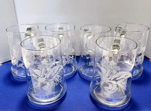 Vintage Budweiser Glass Beer Mugs-Etched with Anheuser Busch Logo-Set of 6! - Picture 1 of 6