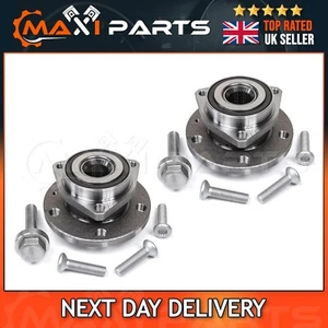Buje y cojinete de rueda delantera 3 pernos x2 para VW Golf MK5 / Golf Plus 2003 en adelante - Imagen 1 de 5