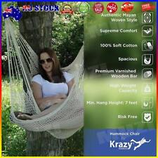 Portable Large Cotton Rope Hammock Chair Portable Hanging Chair (White) #