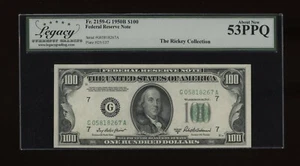 DBR 1950-B $100 FRN Chicago Fr. 2159-G Legacy 53 PPQ Serial G05818267A - Picture 1 of 2