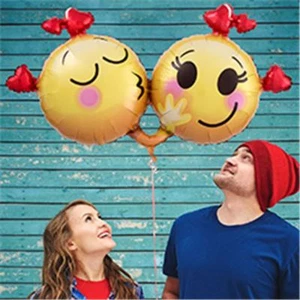 New - Emoticons in Love Super shape Foil Balloon 36" x 21" - Picture 1 of 5