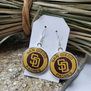 San Diego Padres Earrings Pro Baseball Padres Souvenir Fashion Costume Jewelry - Picture 1 of 1