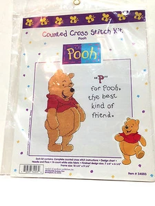 Winnie the Pooh Counted Cross Stitch Kit Sealed 14 Count - Picture 1 of 5