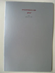 Preisliste Porsche 911 964 Carrera 2 4 Coupe Targa Cabriolet & WTL Modelle 1993 - Bild 1 von 2