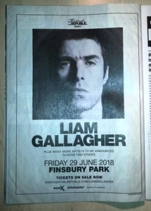 LIAM GALLAGHER (OASIS) 2018 gig magazine ADVERT / Poster 11x8 inches - Bild 1 von 1