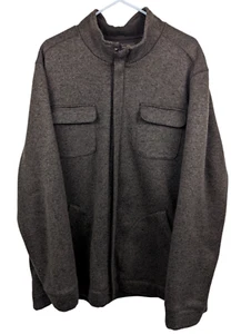 Tasso Elba Mens Brown Knit Full Zip Jacket Sweater Pockets Fall Size XXL - Picture 1 of 6