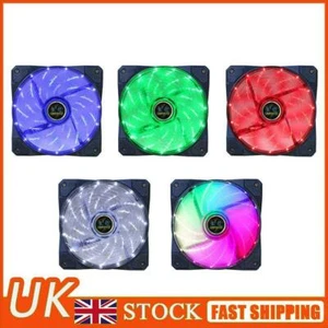120mm SILENT PC CASE FAN COOLING 4P ADJUSTABLE RGB LED 12V DC COOLER UK SELLER - Afbeelding 1 van 11