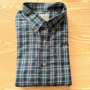 L.L.Bean Kurzarmhemd Herren Large blau 26" Pit-to-Pit Designer Preloved Men - Bild 1 von 9