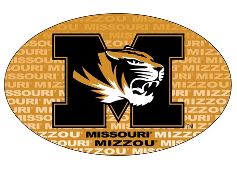 MISSOURI REPEAT PRINT OVAL MAGNET-MISSOURI TIGERS CAR MAGNET-NEW FOR 2016! Cover