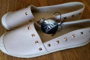 Sz 10 NWT Alexis Bendel Women's Crochet Espadrille Flats Regular Beige Slip-on - Picture 1 of 8