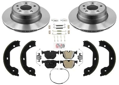 Pastilhas semi metálicas rotores de freio a disco desempenho traseiro compatíveis com 2007-2018 BMW X5 3.0L - Imagem 1 de 4