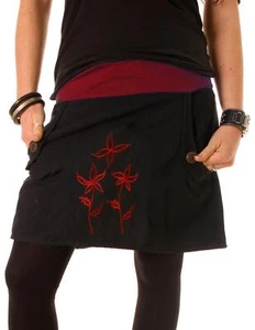 Vishes Mini Rock Boho chic Stiefelrock Hüftschmeichler Cacheur bestickt - Bild 1 von 11