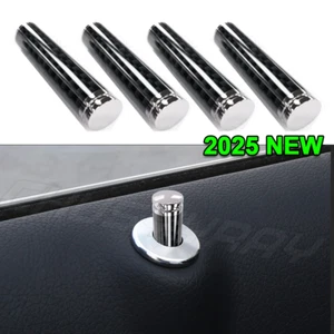 4x Black Carbon fiber Car Truck Interior Door Lock Knob Pull Pin For Chevrolet - Bild 1 von 9