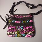 Cross body purse unbranded Peace love flowers all over adjustable strap