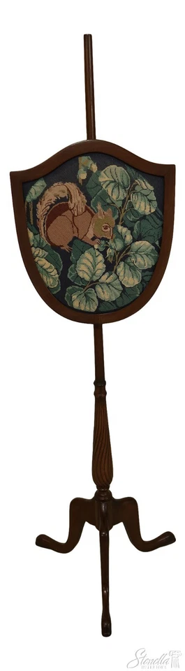 31742EC: Vintage Mahogany Adjustable Candle Or Firescreen ~ Needlepoint - Image 1 of 4