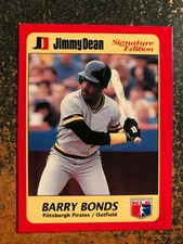 Barry Bonds Pirates 1991 Jimmy Dean Signature Ed RARE HAND CUT POSTER CARD